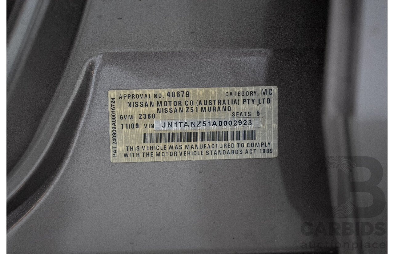11/2009 Nissan Murano Ti 4WD Z51 4d Wagon Grey 3.5L