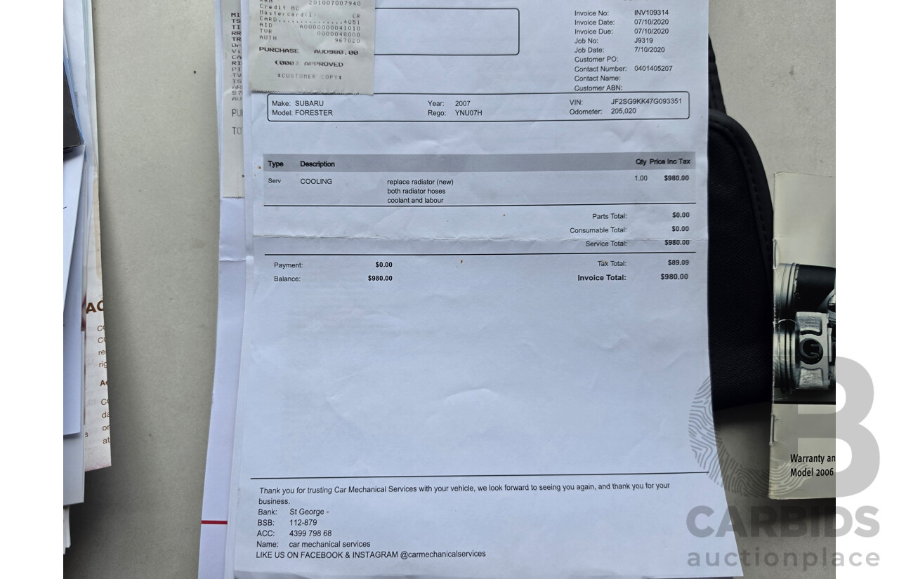 04/2007 Subaru Forester X MY07 4d Wagon White 2.5L