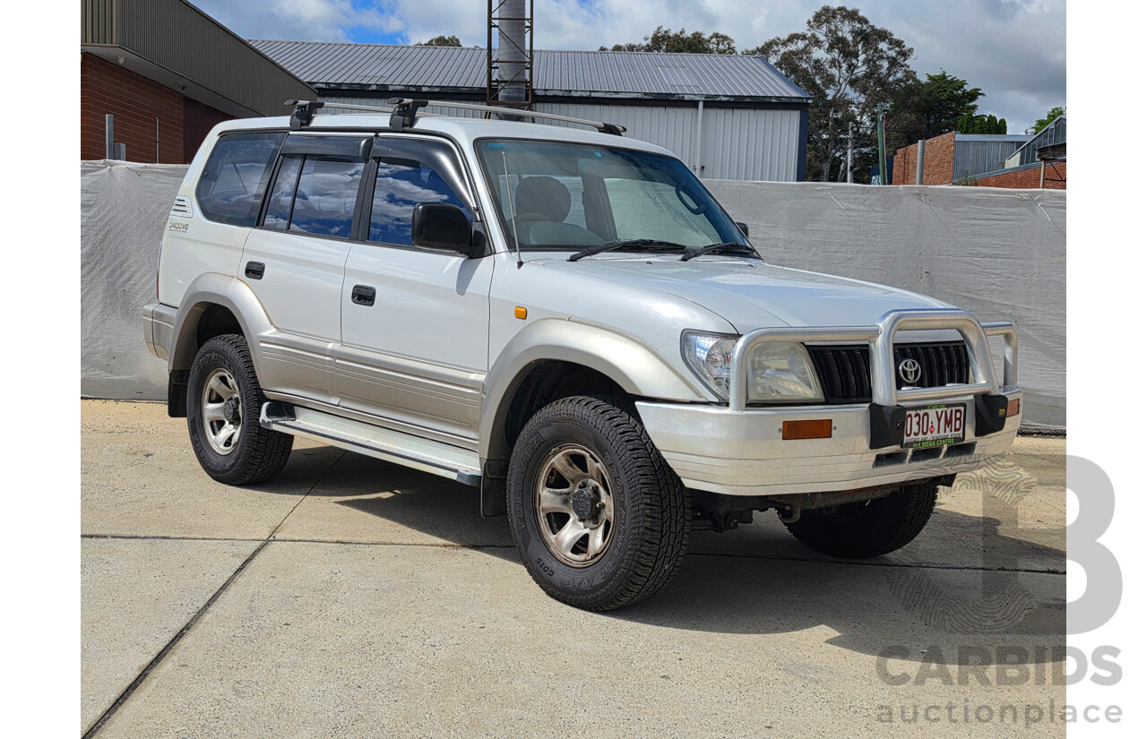 01/2002 Toyota Landcruiser Prado GXL (4x4) VZJ95R 4d Wagon Silver 3.4L - Dual Fuel