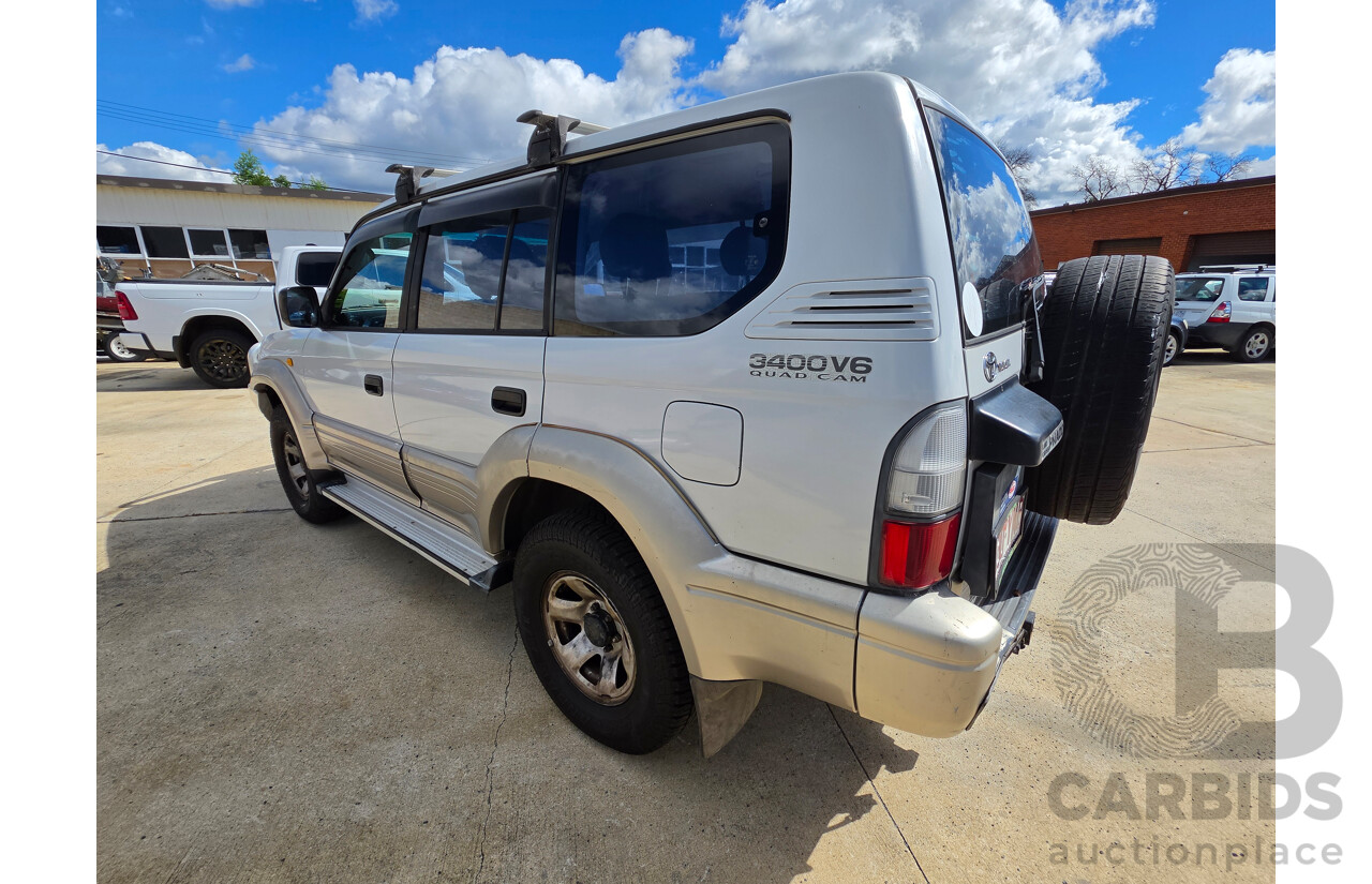 01/2002 Toyota Landcruiser Prado GXL (4x4) VZJ95R 4d Wagon Silver 3.4L - Dual Fuel