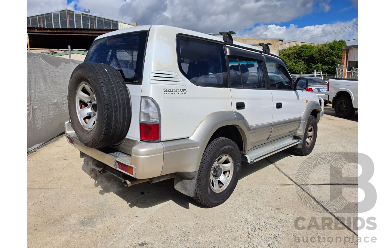 01/2002 Toyota Landcruiser Prado GXL (4x4) VZJ95R 4d Wagon Silver 3.4L - Dual Fuel