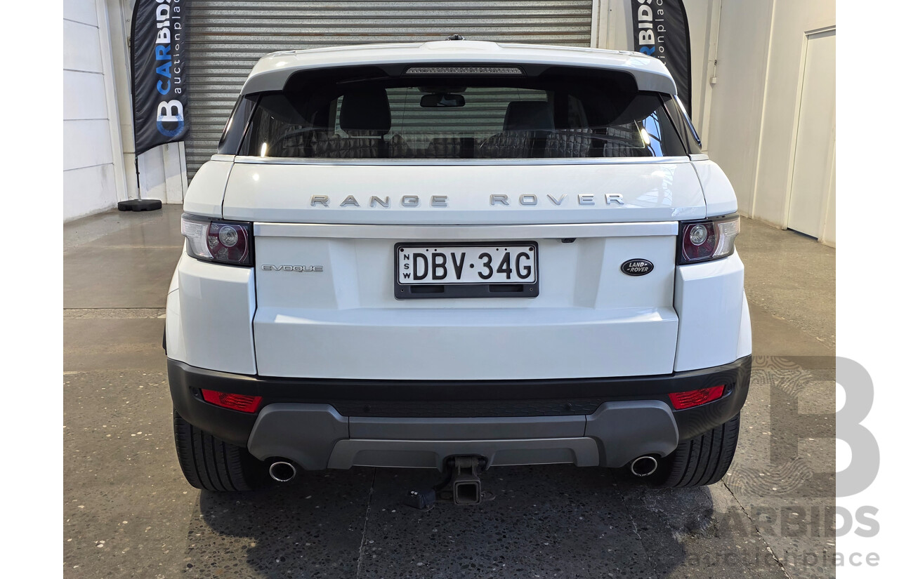 08/2012 Range Rover Evoque SD4 PRESTIGE AWD LV 5D Wagon White 2.2L
