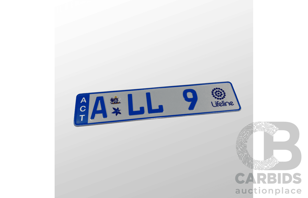 ACT Number Plate A LL 9