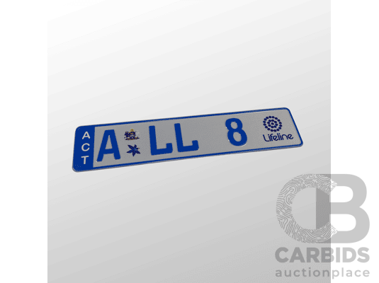 ACT Number Plate A LL 8