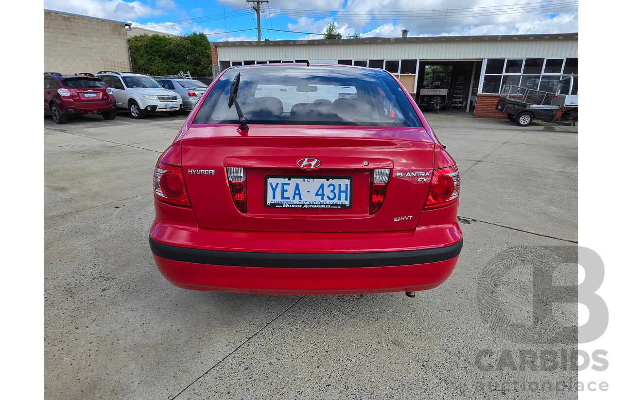 07/2005 Hyundai Elantra FX 2.0 HVT XD MY05 5d Hatchback Red 2.0L