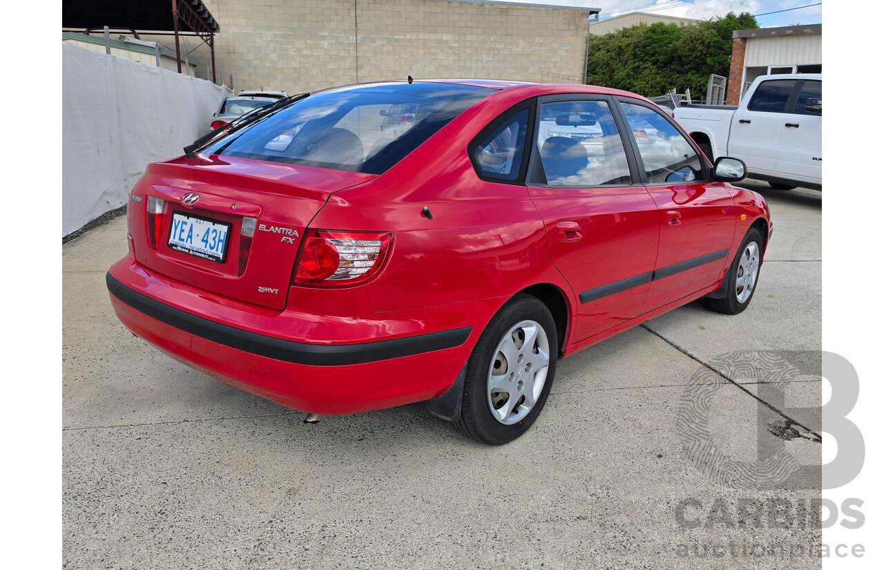 07/2005 Hyundai Elantra FX 2.0 HVT XD MY05 5d Hatchback Red 2.0L
