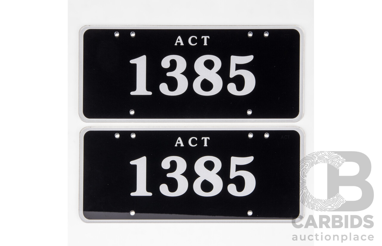 ACT 4 Digit Motor Vehicle Number Plate - 1385
