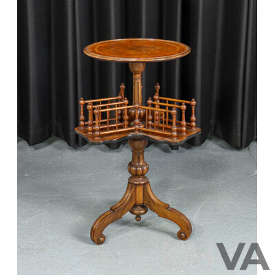 Victorian Burr Walnut Revolving Book Stand