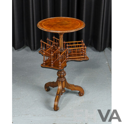 Victorian Burr Walnut Revolving Book Stand