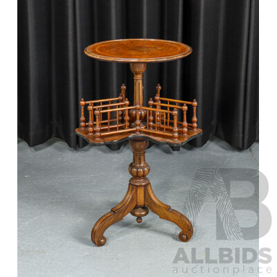 Victorian Burr Walnut Revolving Book Stand