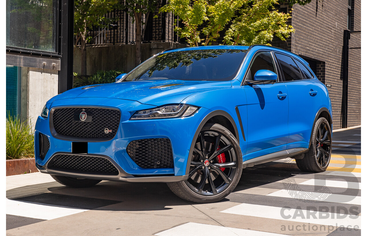 2/2020 Jaguar F-Pace SVR (AWD) X761 MY20 4d Wagon Ultra Blue Supercharged V8 5.0L