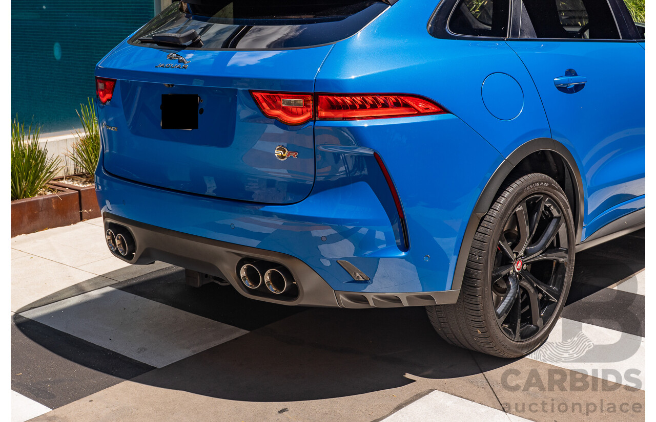2/2020 Jaguar F-Pace SVR (AWD) X761 MY20 4d Wagon Ultra Blue Supercharged V8 5.0L