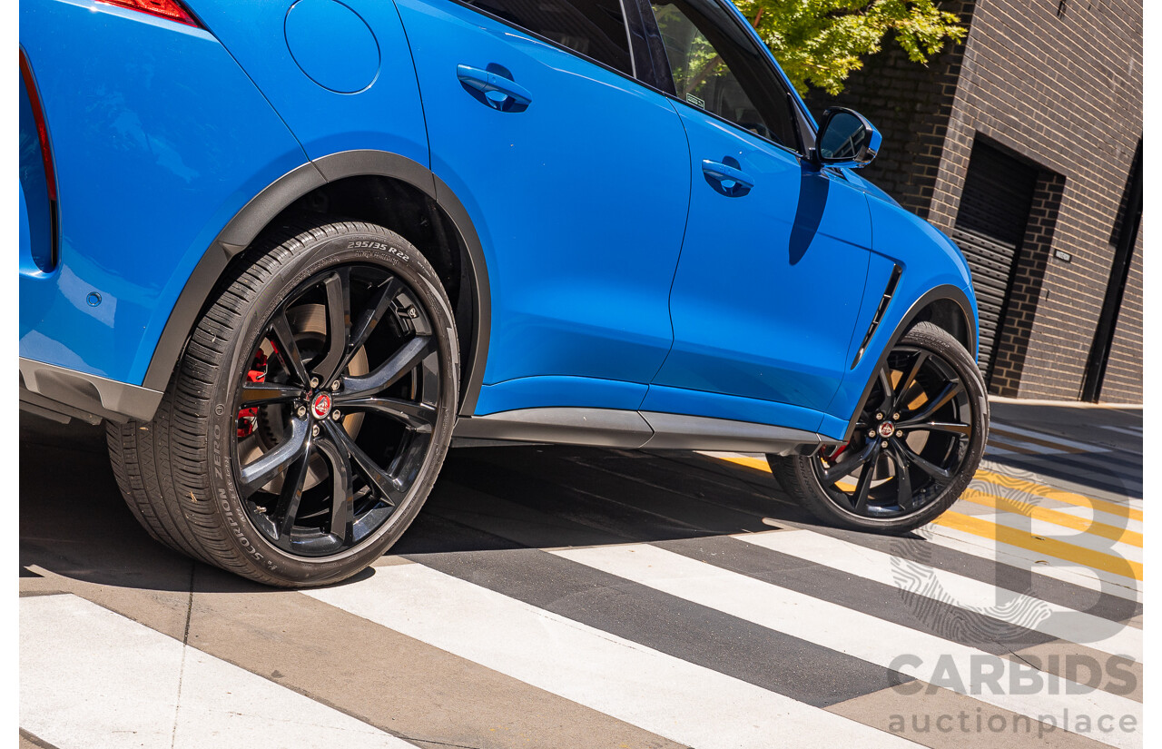 2/2020 Jaguar F-Pace SVR (AWD) X761 MY20 4d Wagon Ultra Blue Supercharged V8 5.0L