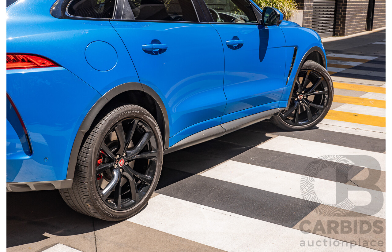 2/2020 Jaguar F-Pace SVR (AWD) X761 MY20 4d Wagon Ultra Blue Supercharged V8 5.0L