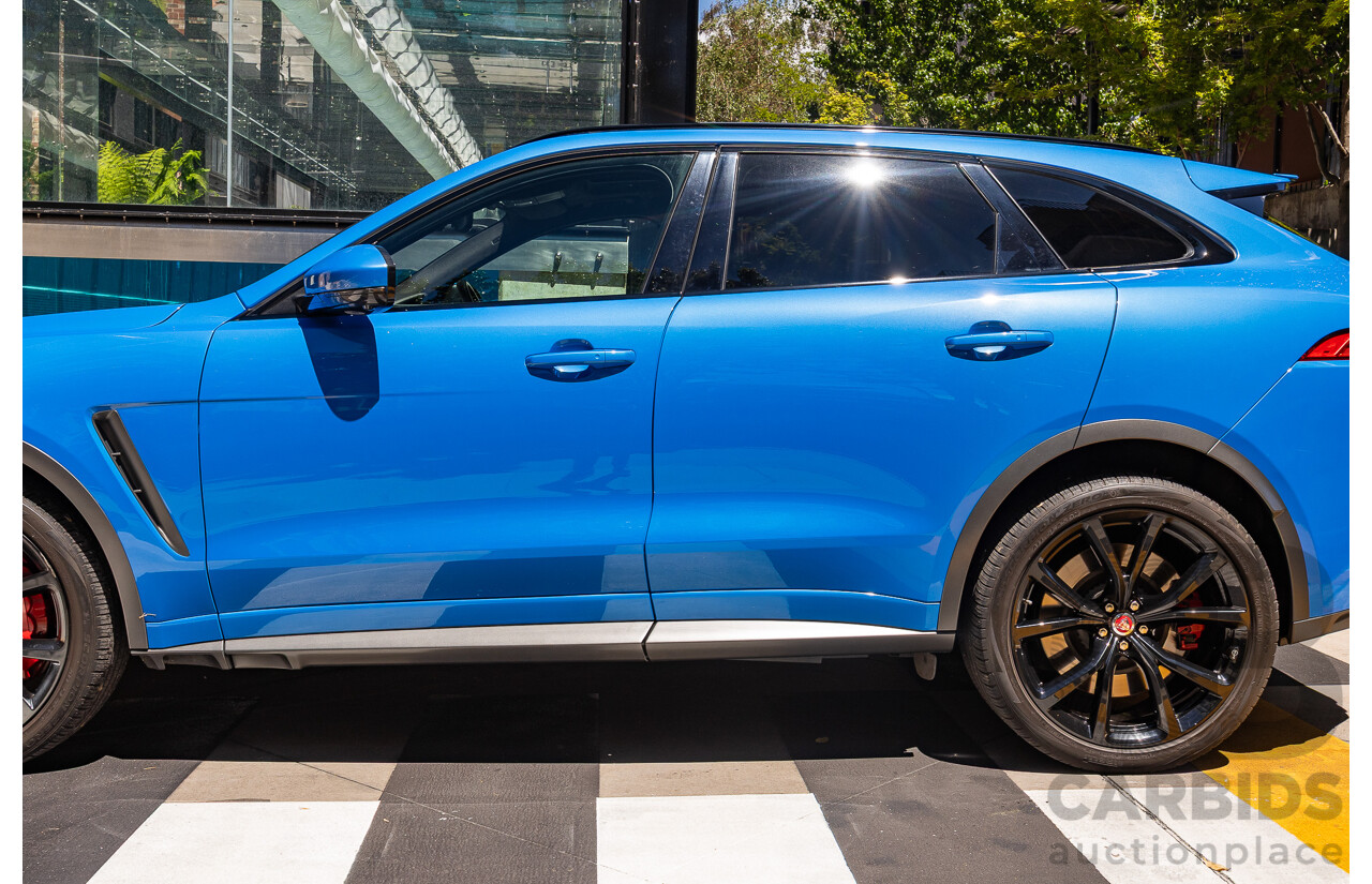 2/2020 Jaguar F-Pace SVR (AWD) X761 MY20 4d Wagon Ultra Blue Supercharged V8 5.0L