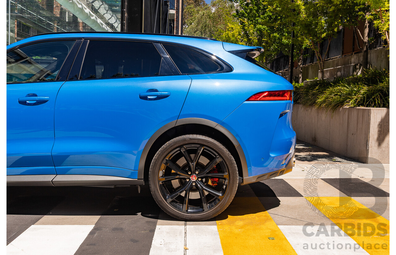 2/2020 Jaguar F-Pace SVR (AWD) X761 MY20 4d Wagon Ultra Blue Supercharged V8 5.0L