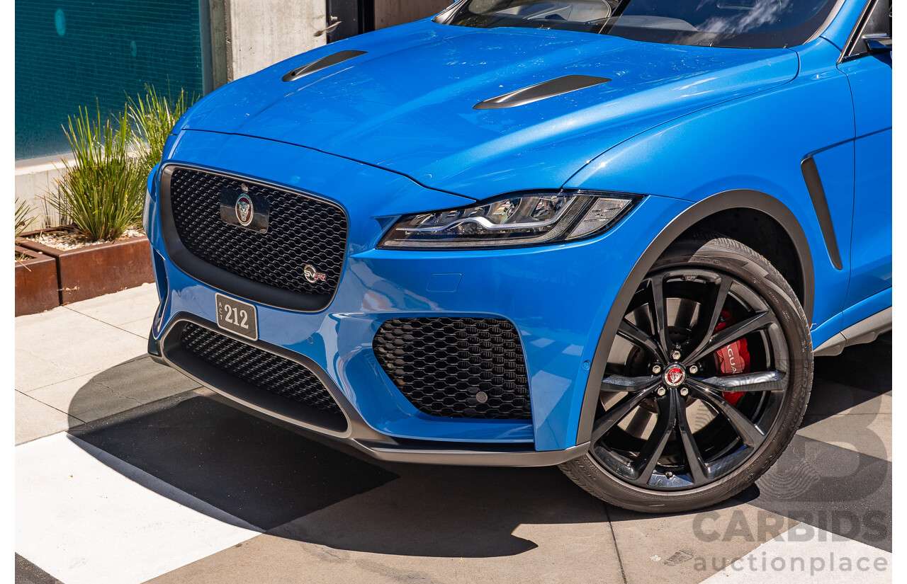 2/2020 Jaguar F-Pace SVR (AWD) X761 MY20 4d Wagon Ultra Blue Supercharged V8 5.0L