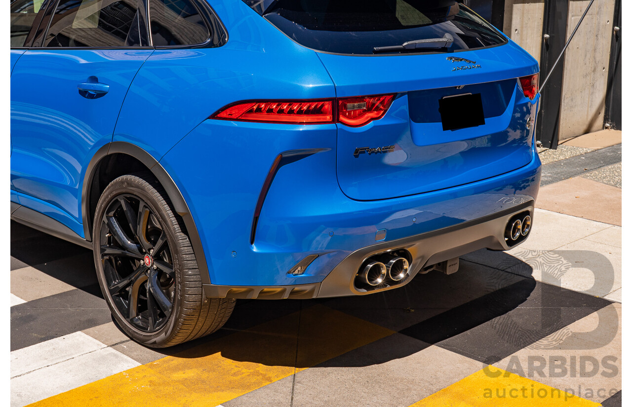 2/2020 Jaguar F-Pace SVR (AWD) X761 MY20 4d Wagon Ultra Blue Supercharged V8 5.0L
