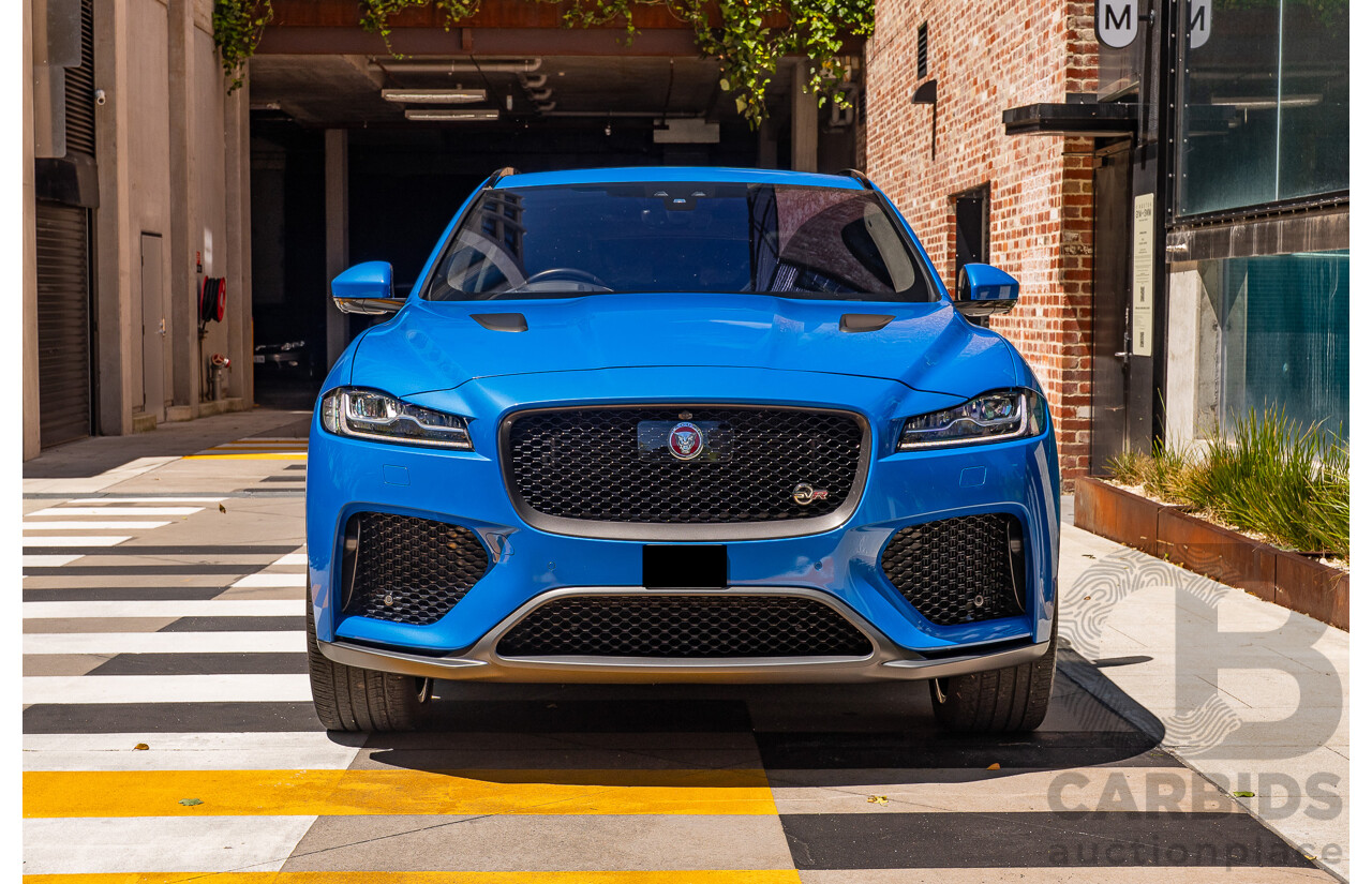 2/2020 Jaguar F-Pace SVR (AWD) X761 MY20 4d Wagon Ultra Blue Supercharged V8 5.0L