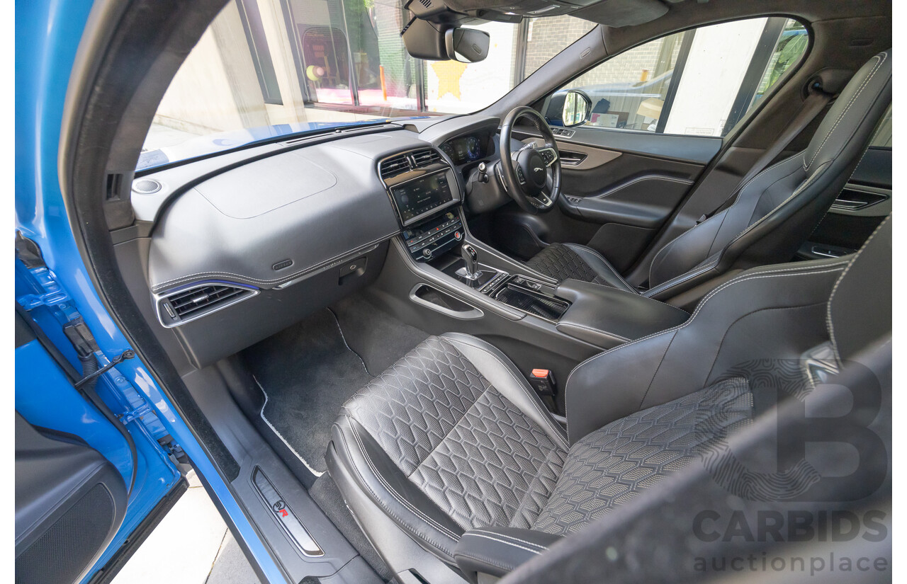 2/2020 Jaguar F-Pace SVR (AWD) X761 MY20 4d Wagon Ultra Blue Supercharged V8 5.0L