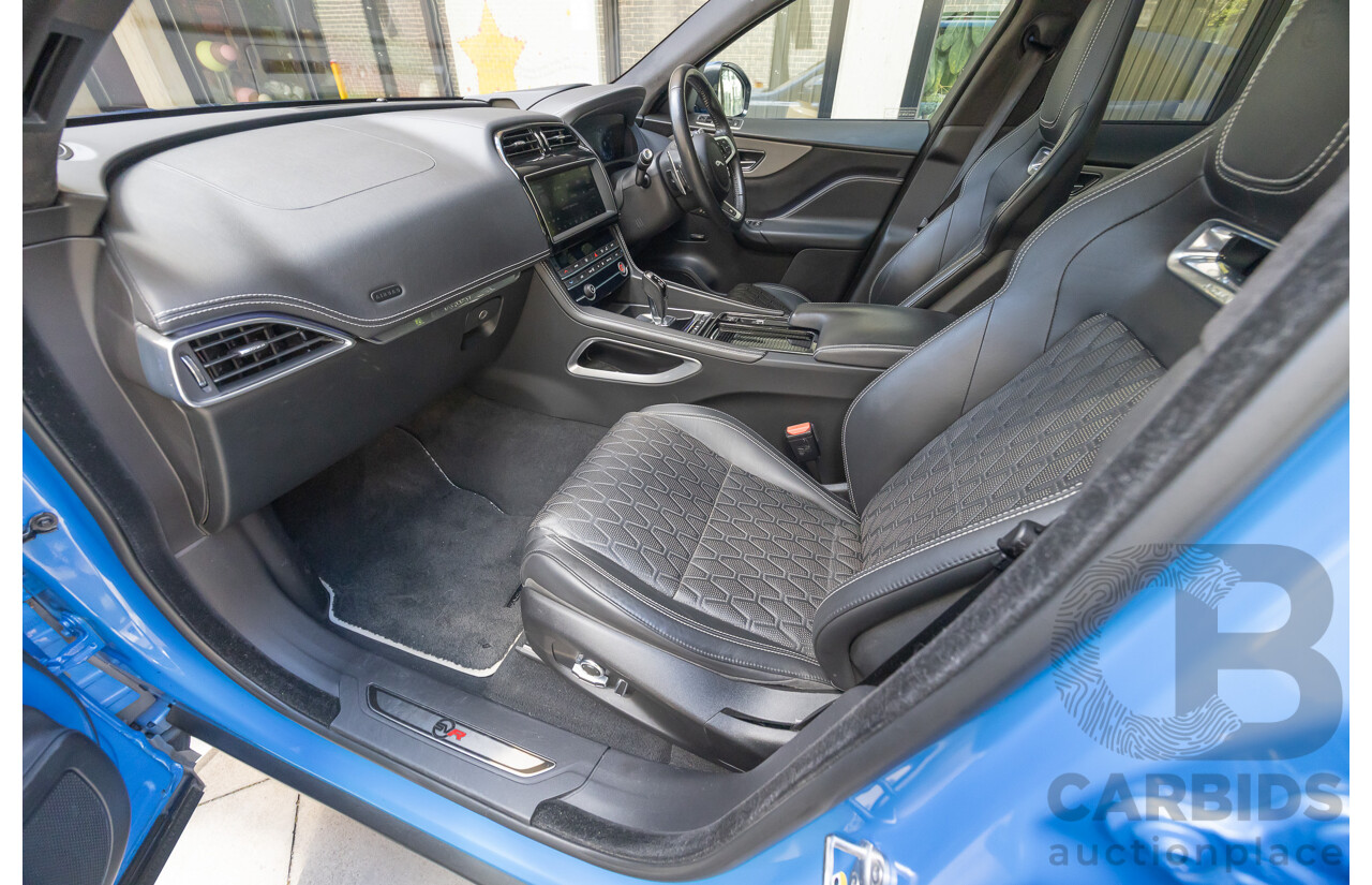 2/2020 Jaguar F-Pace SVR (AWD) X761 MY20 4d Wagon Ultra Blue Supercharged V8 5.0L
