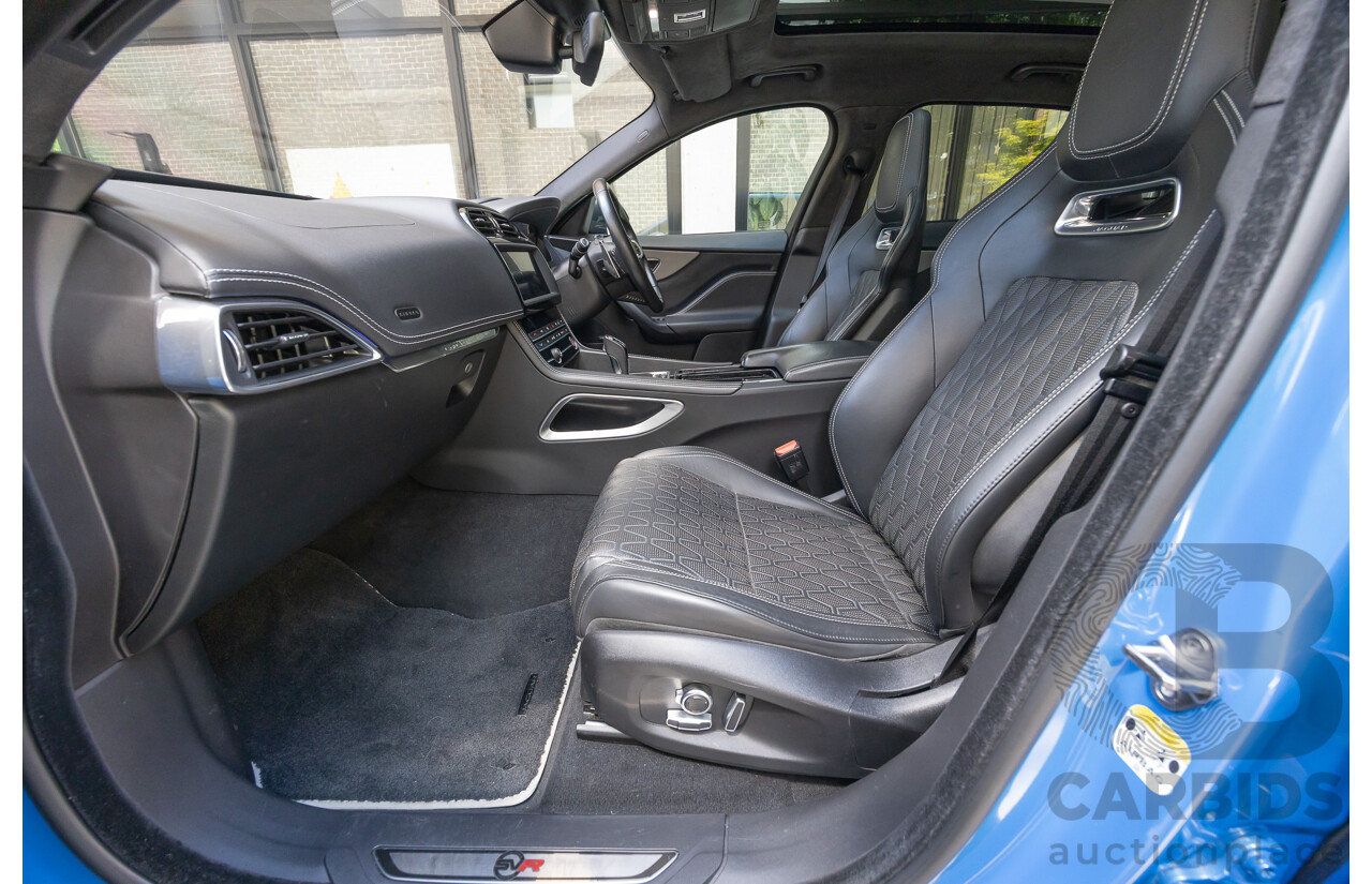 2/2020 Jaguar F-Pace SVR (AWD) X761 MY20 4d Wagon Ultra Blue Supercharged V8 5.0L
