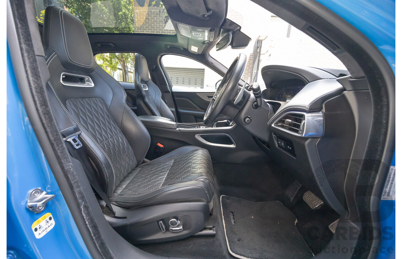 2/2020 Jaguar F-Pace SVR (AWD) X761 MY20 4d Wagon Ultra Blue Supercharged V8 5.0L