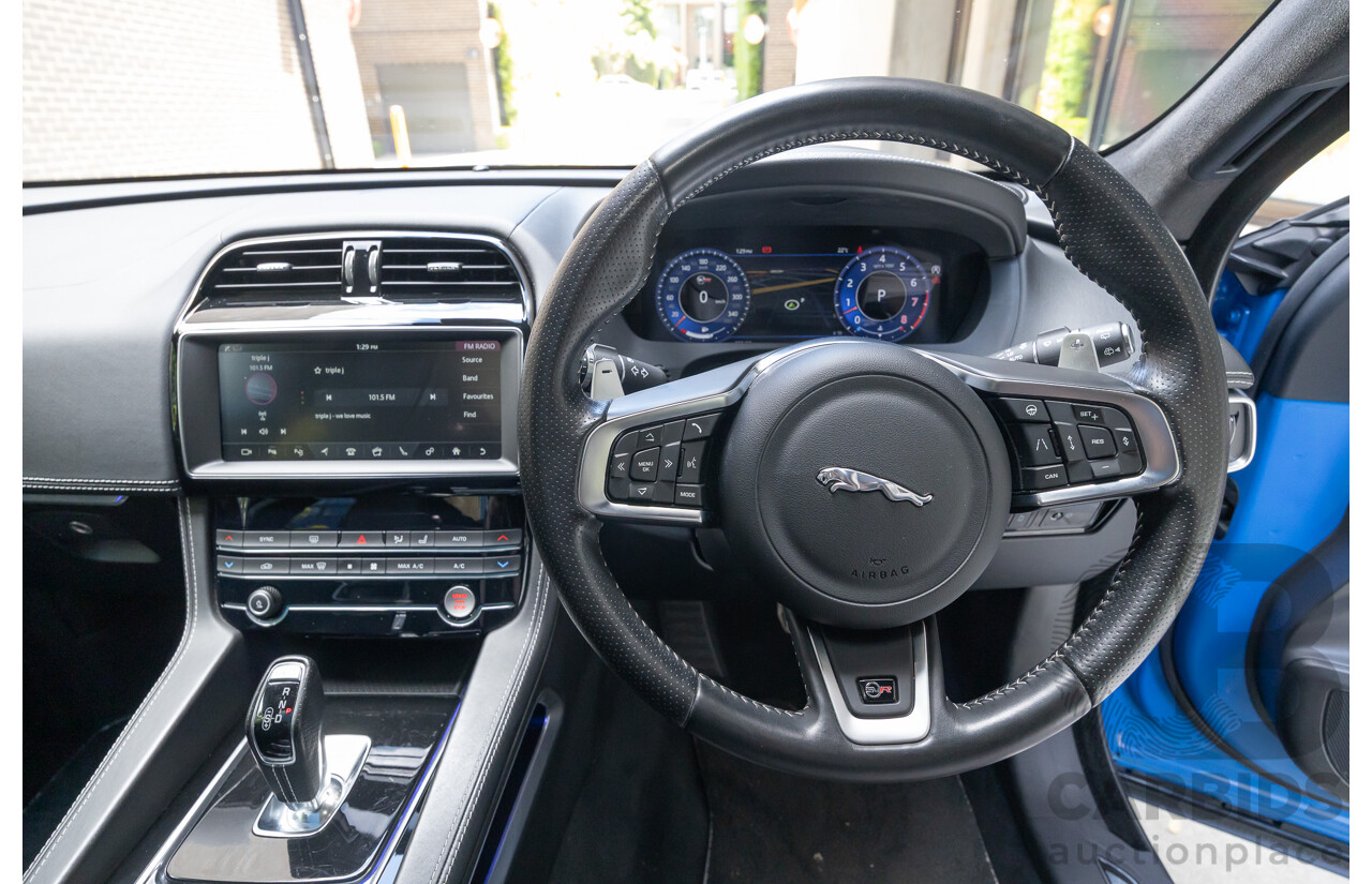 2/2020 Jaguar F-Pace SVR (AWD) X761 MY20 4d Wagon Ultra Blue Supercharged V8 5.0L
