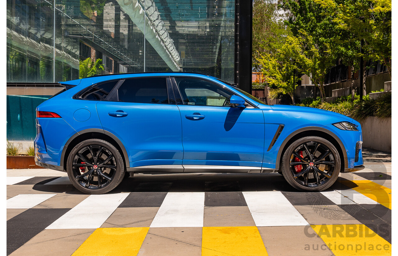 2/2020 Jaguar F-Pace SVR (AWD) X761 MY20 4d Wagon Ultra Blue Supercharged V8 5.0L