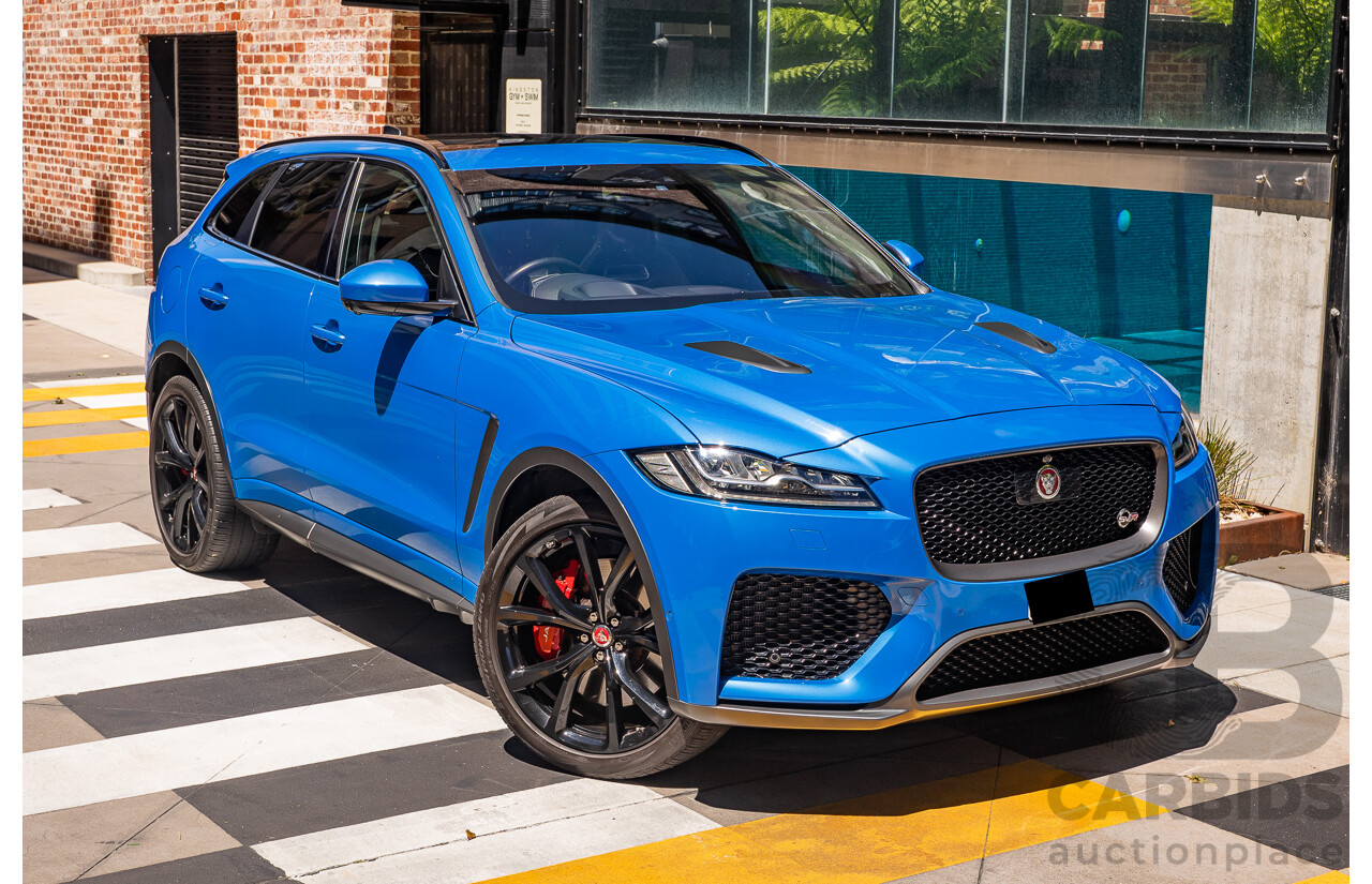 2/2020 Jaguar F-Pace SVR (AWD) X761 MY20 4d Wagon Ultra Blue Supercharged V8 5.0L
