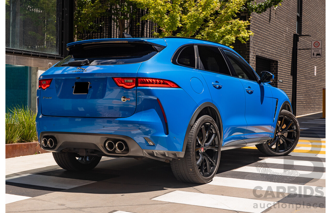 2/2020 Jaguar F-Pace SVR (AWD) X761 MY20 4d Wagon Ultra Blue Supercharged V8 5.0L