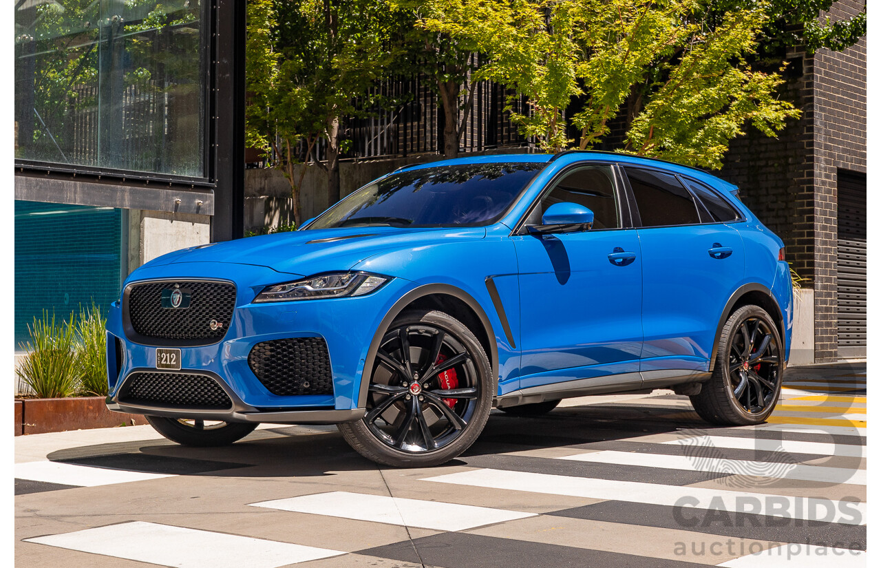 2/2020 Jaguar F-Pace SVR (AWD) X761 MY20 4d Wagon Ultra Blue Supercharged V8 5.0L