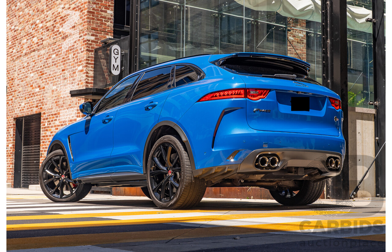 2/2020 Jaguar F-Pace SVR (AWD) X761 MY20 4d Wagon Ultra Blue Supercharged V8 5.0L