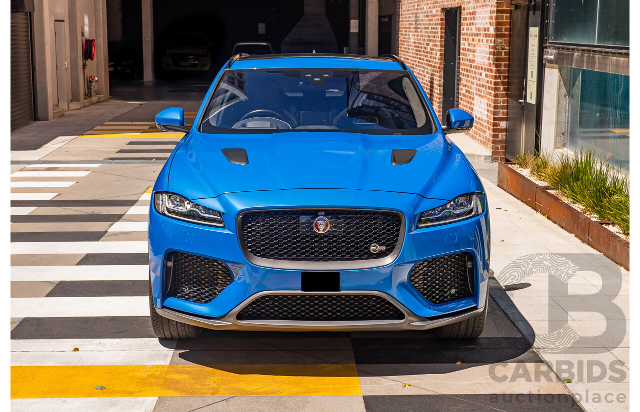 2/2020 Jaguar F-Pace SVR (AWD) X761 MY20 4d Wagon Ultra Blue Supercharged V8 5.0L