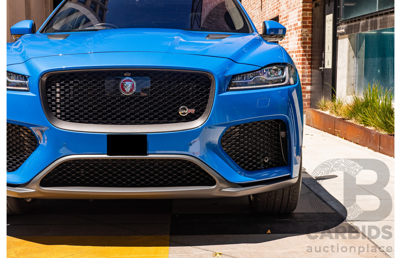 2/2020 Jaguar F-Pace SVR (AWD) X761 MY20 4d Wagon Ultra Blue Supercharged V8 5.0L