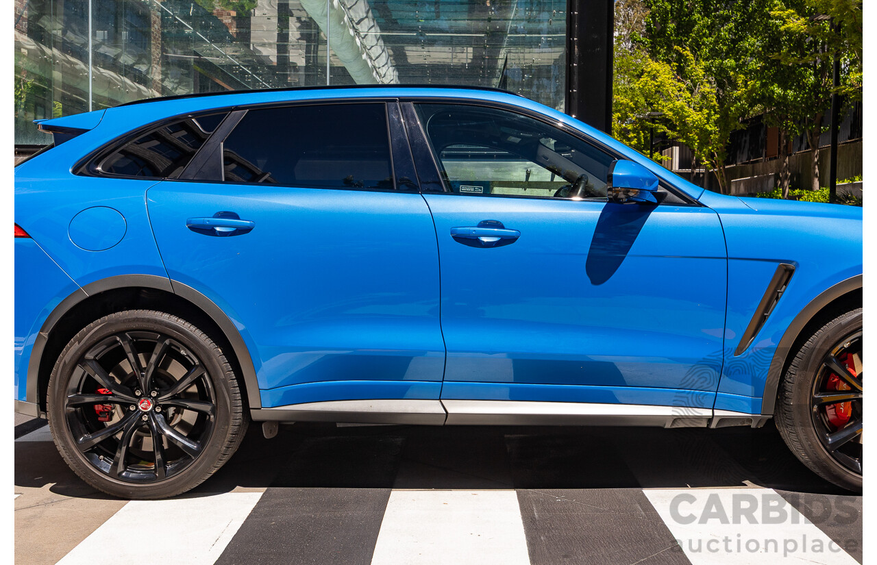 2/2020 Jaguar F-Pace SVR (AWD) X761 MY20 4d Wagon Ultra Blue Supercharged V8 5.0L