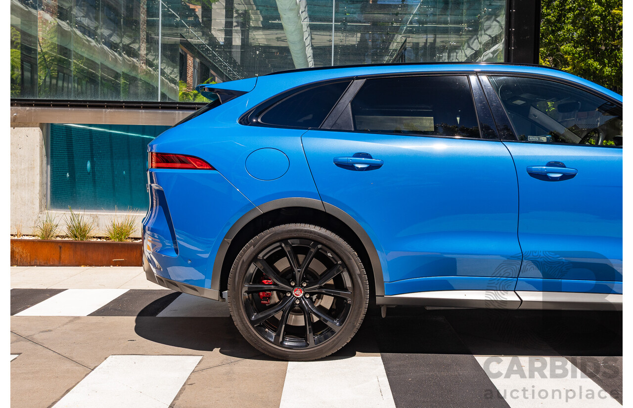 2/2020 Jaguar F-Pace SVR (AWD) X761 MY20 4d Wagon Ultra Blue Supercharged V8 5.0L