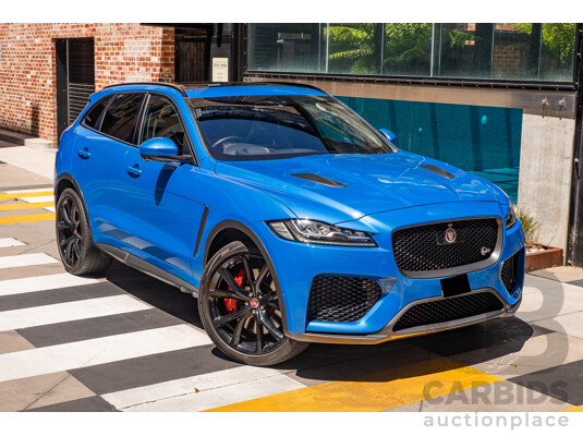 2/2020 Jaguar F-Pace SVR (AWD) X761 MY20 4d Wagon Ultra Blue Supercharged V8 5.0L