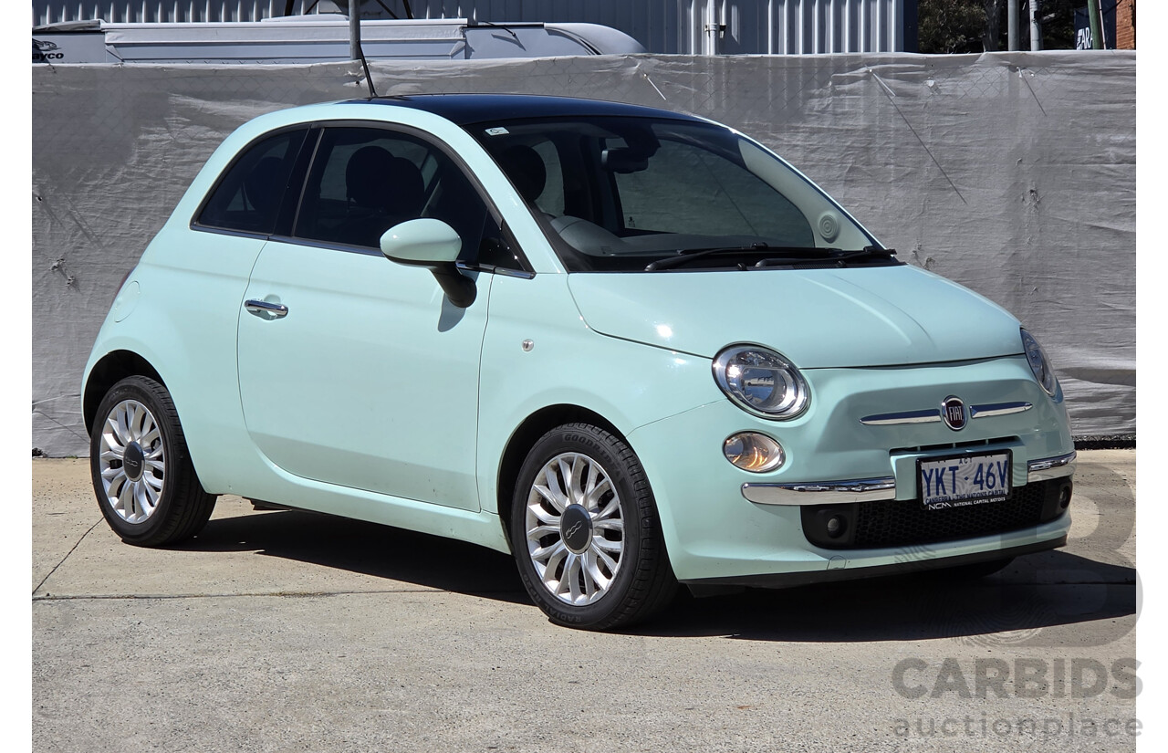 06/2015 Fiat 500 Lounge MY14 3d Hatchback Green 0.9L