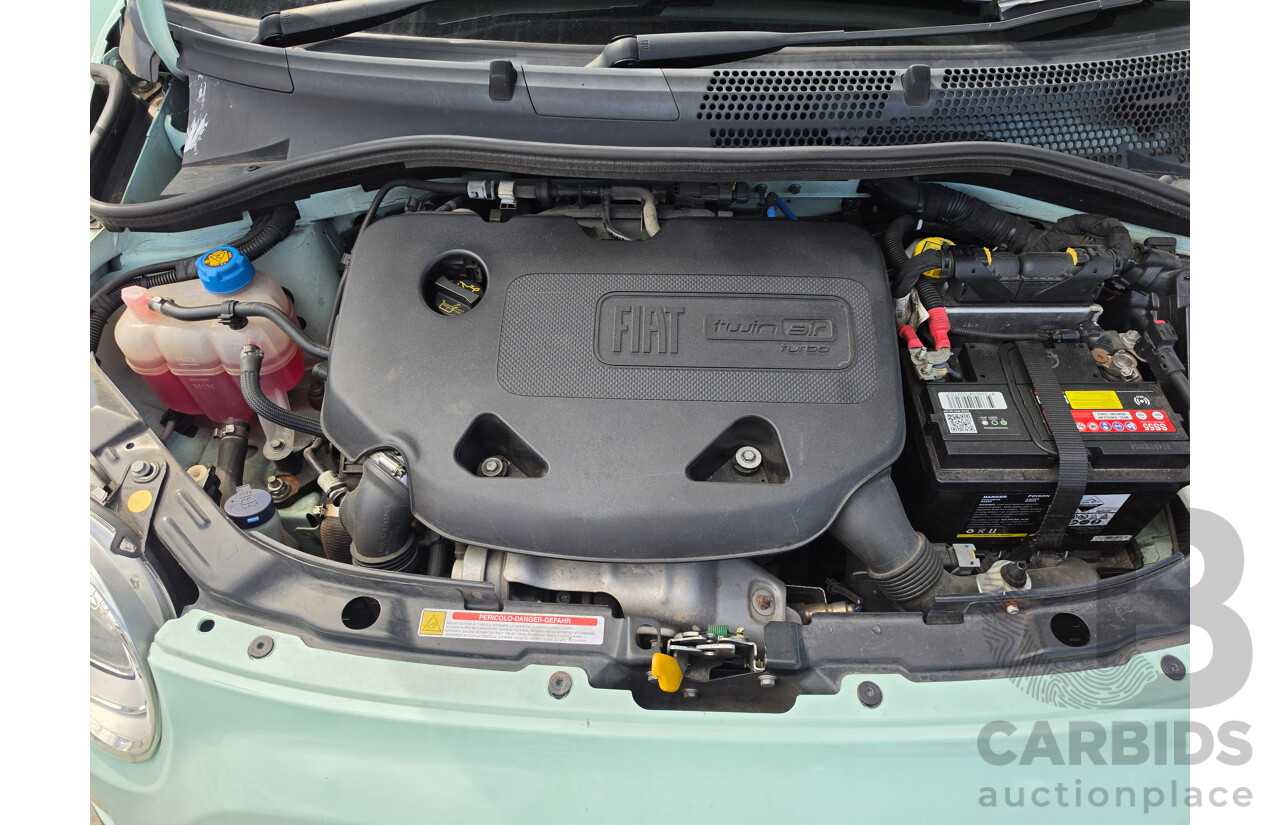 06/2015 Fiat 500 Lounge MY14 3d Hatchback Green 0.9L
