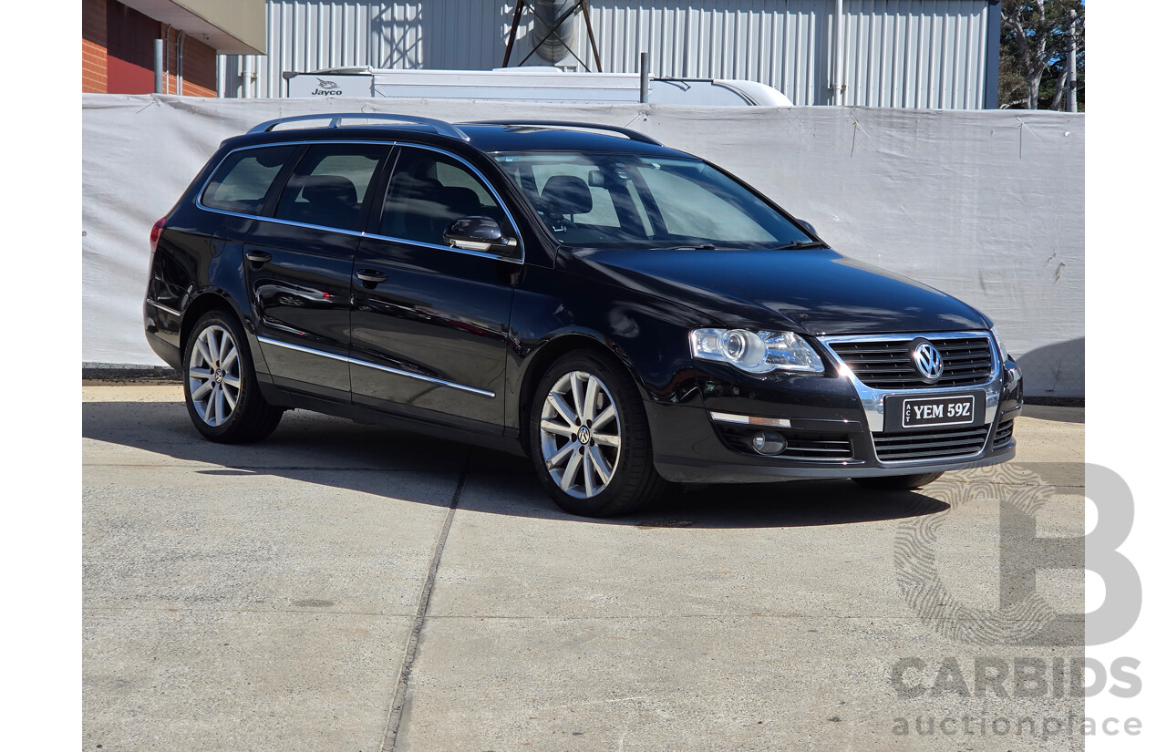 12/2008 Volkswagen Passat 125 TDI 3C MY09 UPGRADE 4d Wagon Black Turbo Diesel 2.0L
