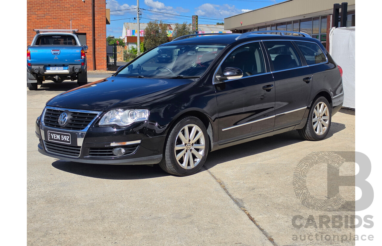 12/2008 Volkswagen Passat 125 TDI 3C MY09 UPGRADE 4d Wagon Black Turbo Diesel 2.0L