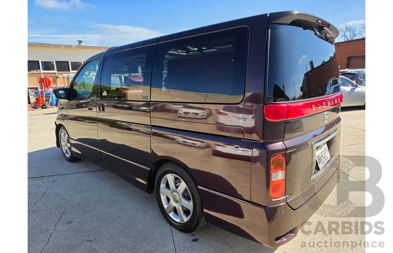 03/2008 Nissan Elgrand Highway Star E51 5 Sp Automatic Purple Metallic V6 3.5L - 04/2015 Import