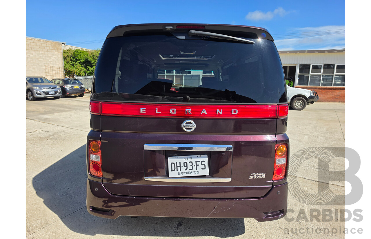 03/2008 Nissan Elgrand Highway Star E51 5 Sp Automatic Purple Metallic V6 3.5L - 04/2015 Import